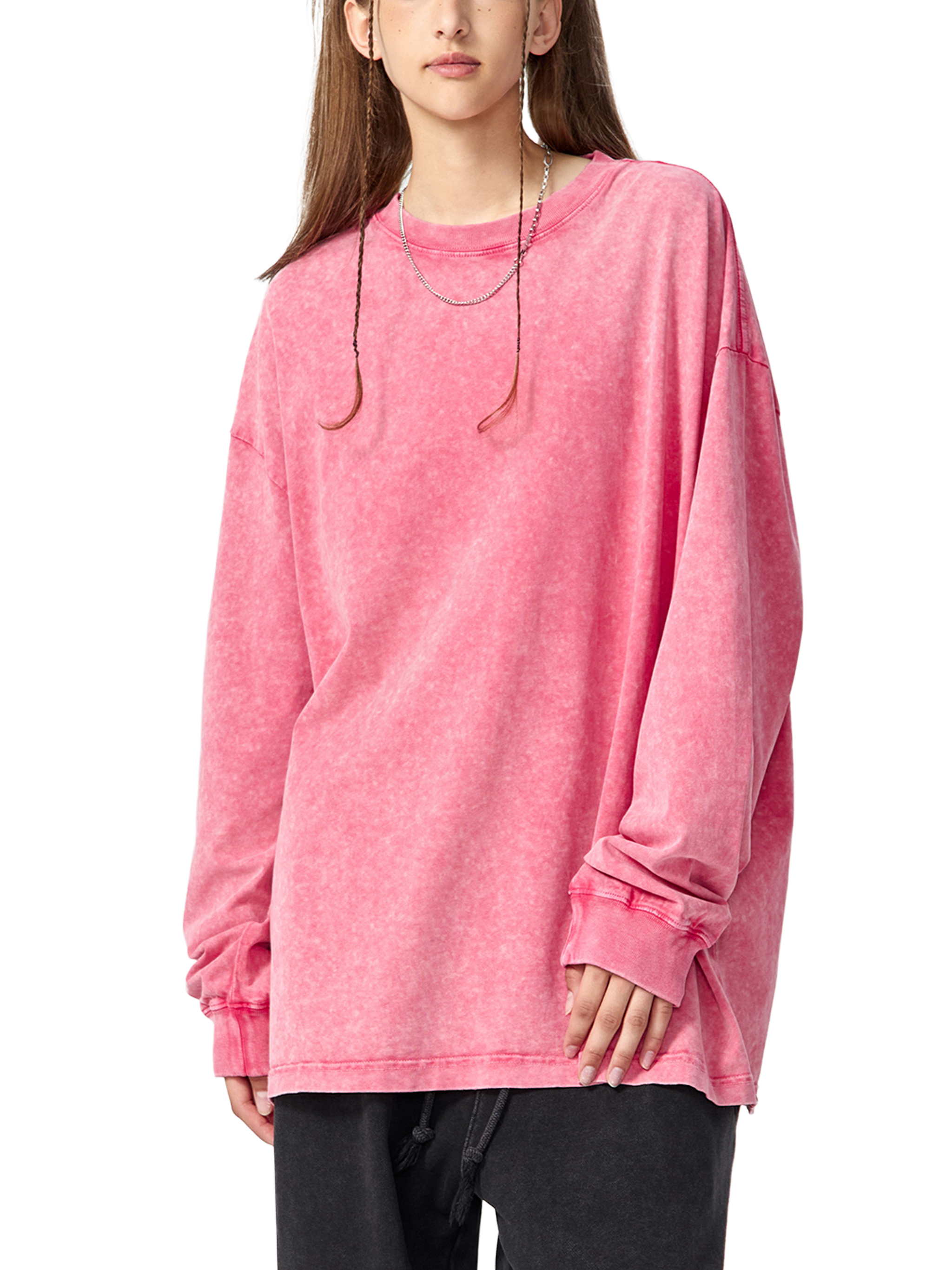 Snow Washed Oversized Long Sleeve T-Shirt – Vintage Streetwear